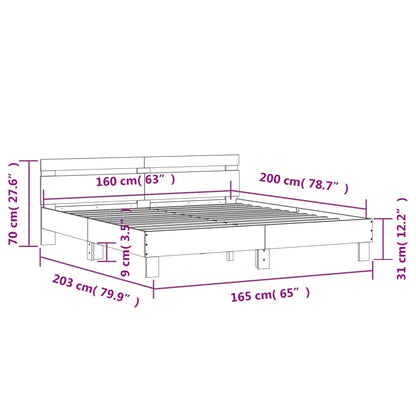 vidaXL Bed Frame without Mattress Sonoma Oak 160x200 cm