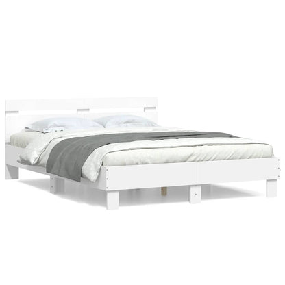 vidaXL Bed Frame without Mattress White 150x200 cm King Size