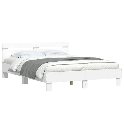 vidaXL Bed Frame without Mattress White 150x200 cm King Size