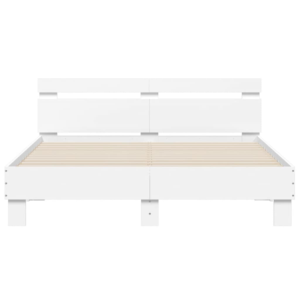 vidaXL Bed Frame without Mattress White 150x200 cm King Size