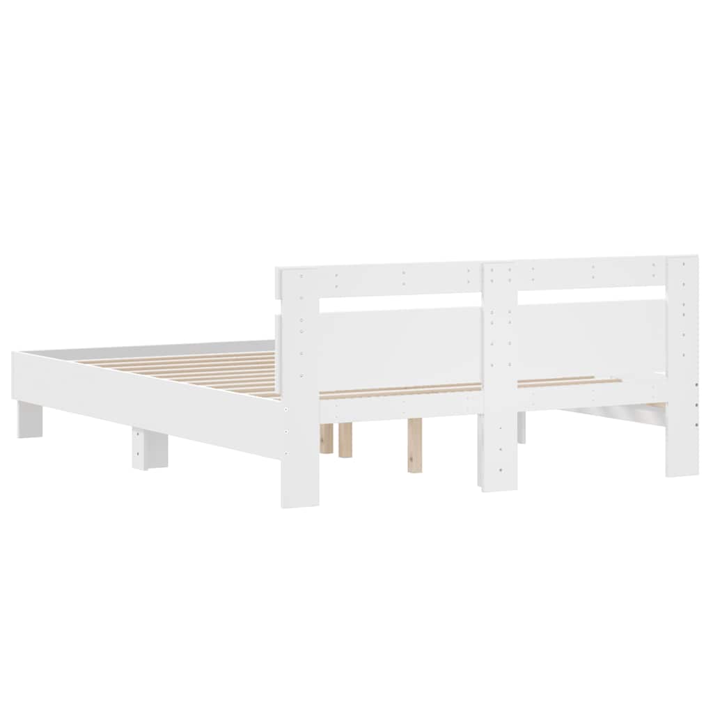 vidaXL Bed Frame without Mattress White 150x200 cm King Size