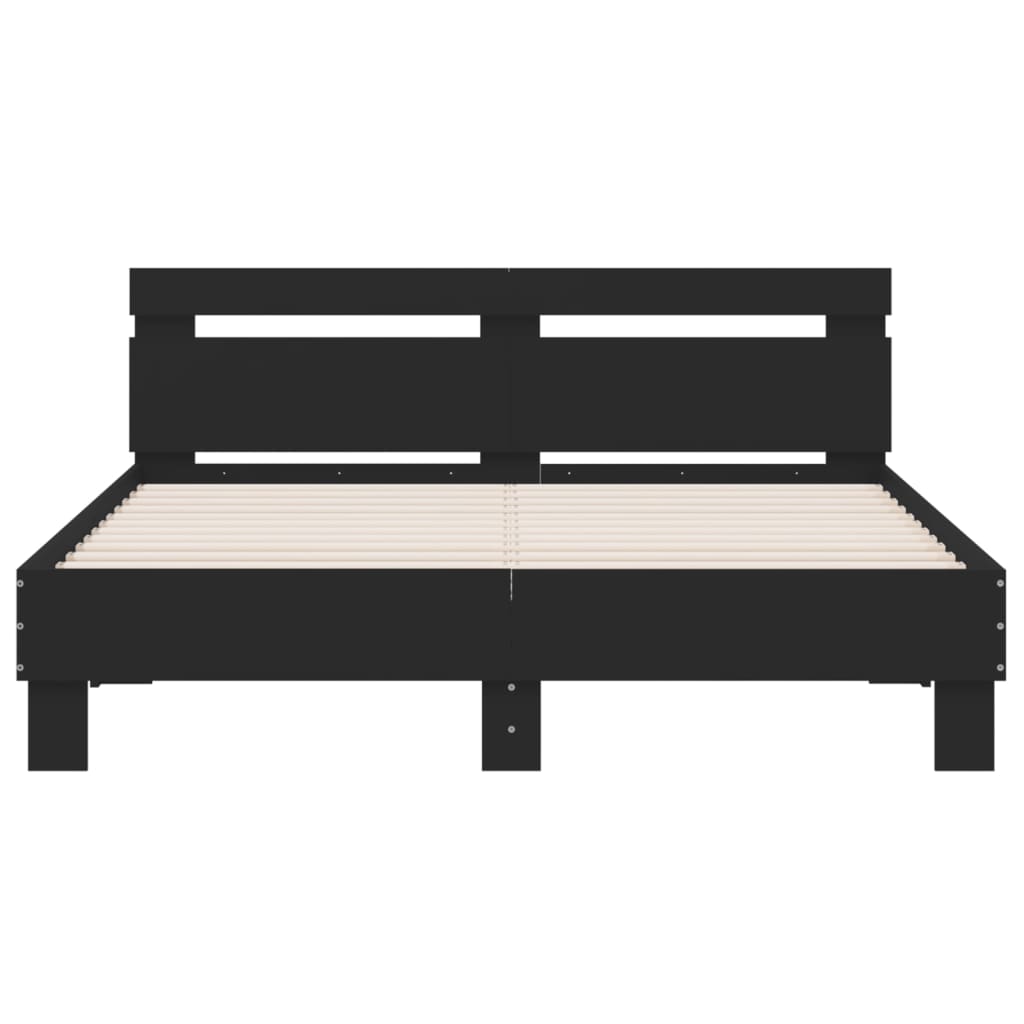 vidaXL Bed Frame without Mattress Black 150x200 cm King Size