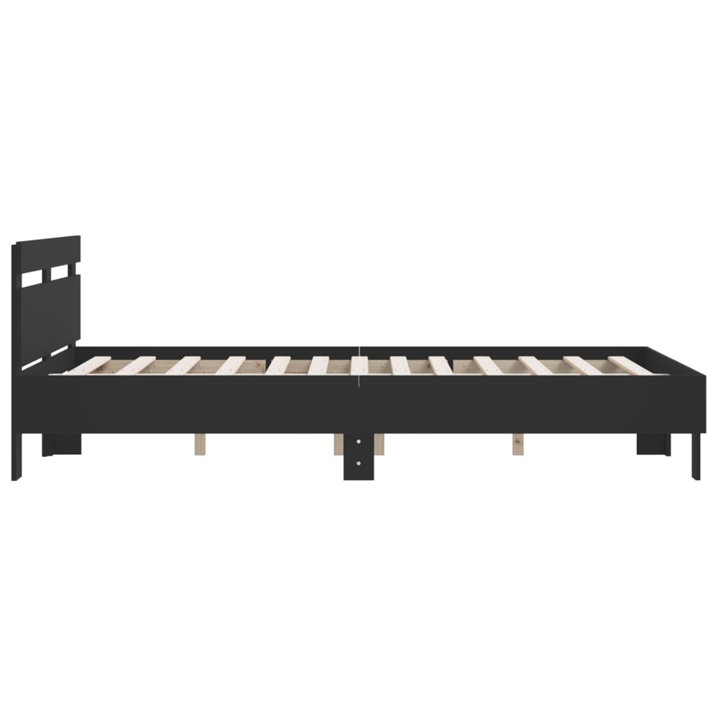 vidaXL Bed Frame without Mattress Black 150x200 cm King Size