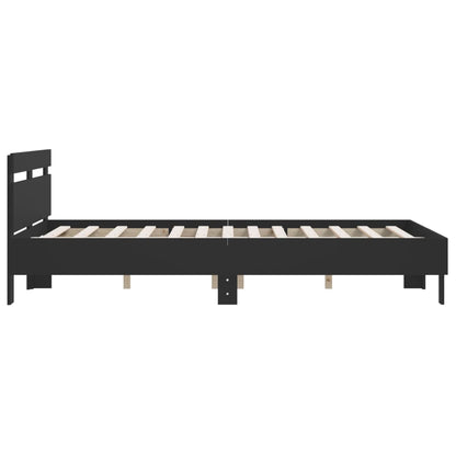 vidaXL Bed Frame without Mattress Black 150x200 cm King Size