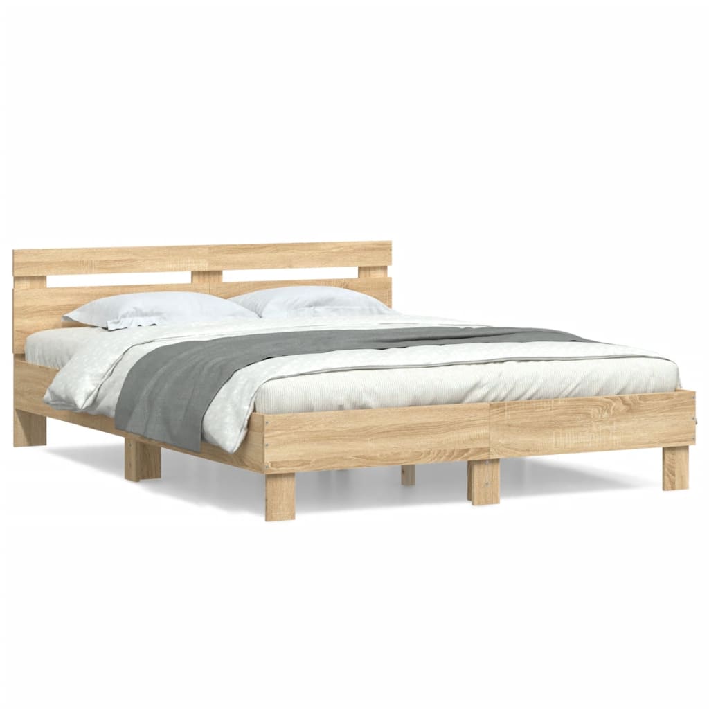 vidaXL Bed Frame | Sonoma Oak | Engineered Wood | King Size | Modern | Bed Frame
