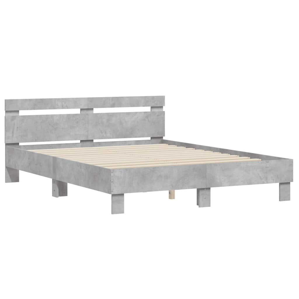 vidaXL Bed Frame without Mattress Concrete Grey 150x200 cm