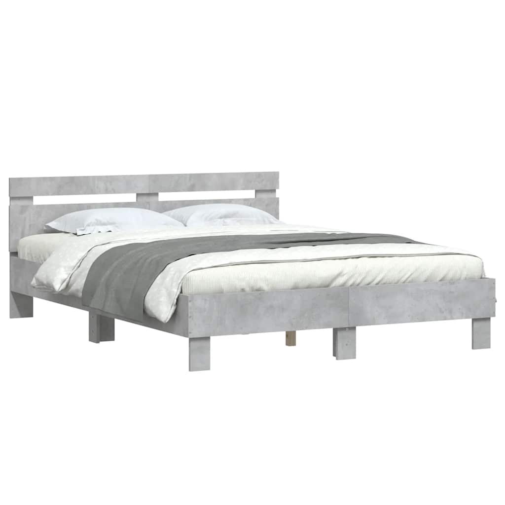 vidaXL Bed Frame without Mattress Concrete Grey 150x200 cm