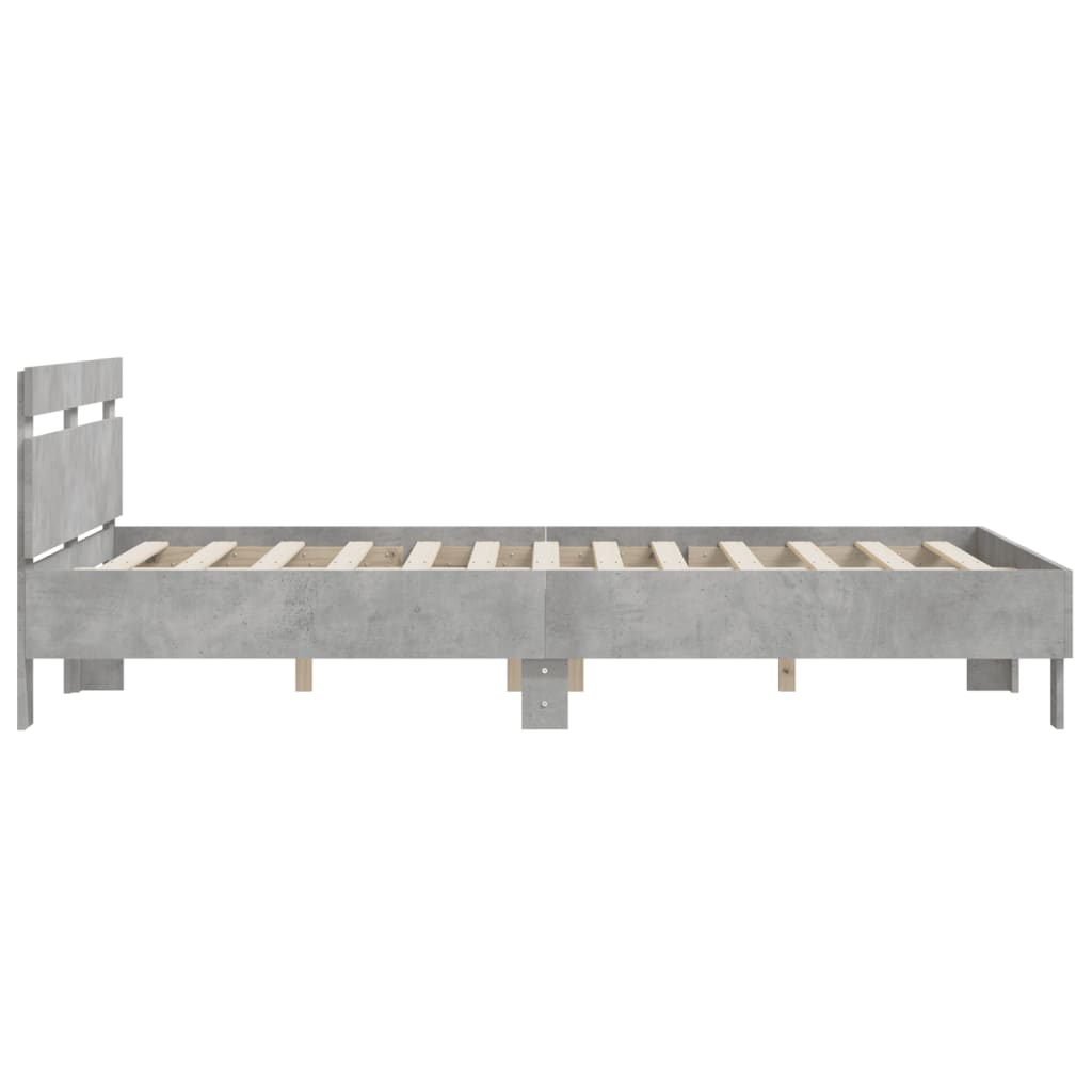 vidaXL Bed Frame | Concrete Grey | Engineered wood, Plywood | King Size | Modern