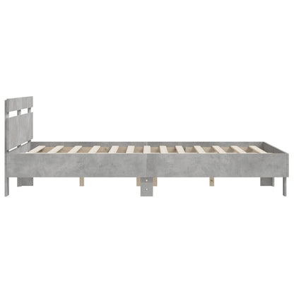 vidaXL Bed Frame | Concrete Grey | Engineered wood, Plywood | King Size | Modern