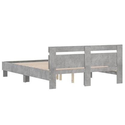vidaXL Bed Frame | Concrete Grey | Engineered wood, Plywood | King Size | Modern