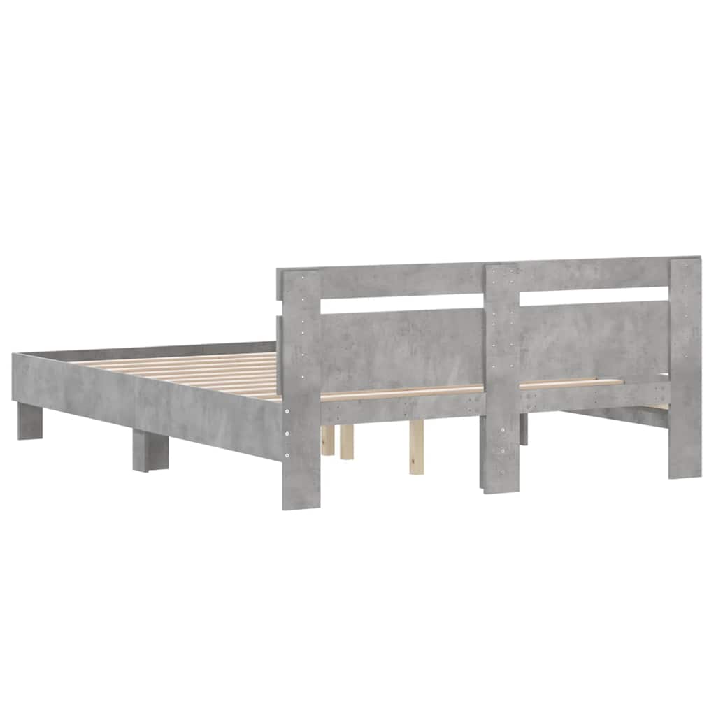 vidaXL Bed Frame without Mattress Concrete Grey 150x200 cm