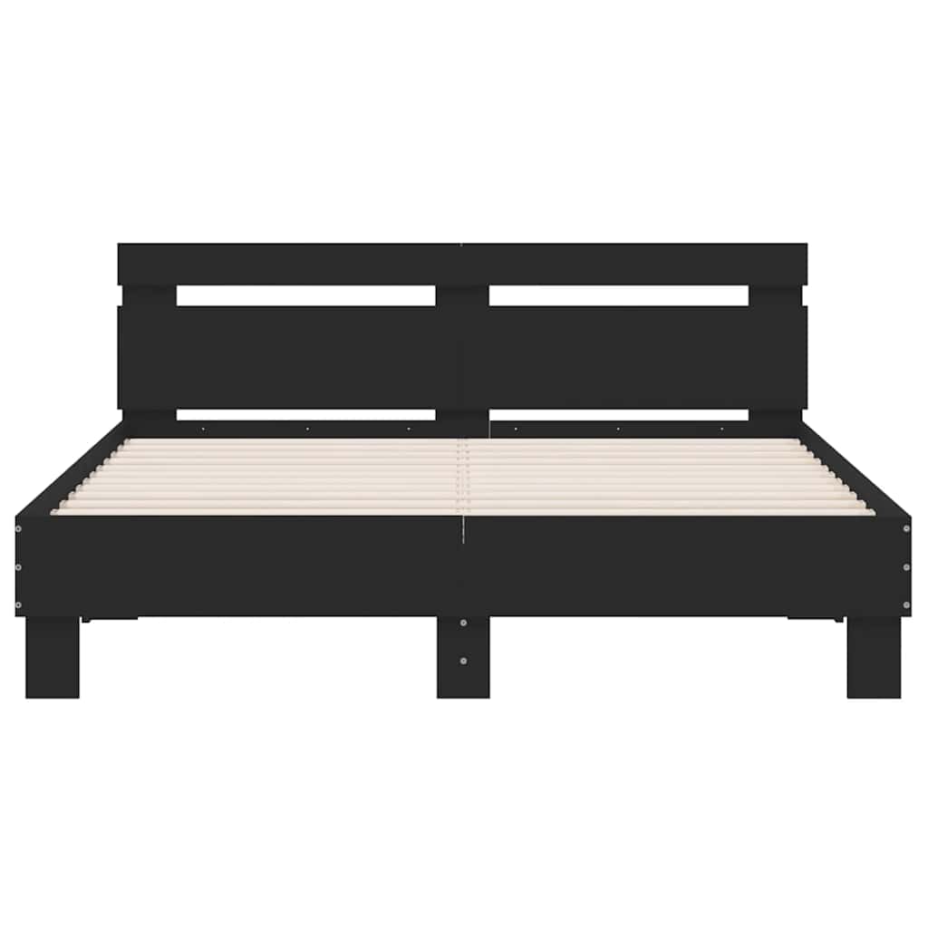 vidaXL Bed Frame without Mattress Black 140x200 cm