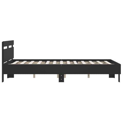 vidaXL Bed Frame | Black | Engineered wood | Double | Modern | Bed Frame