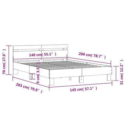 vidaXL Bed Frame | Black | Engineered wood | Double | Modern | Bed Frame