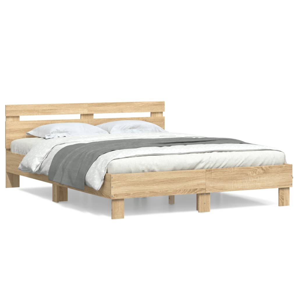 vidaXL Bed Frame | Sonoma Oak | Engineered wood, Plywood