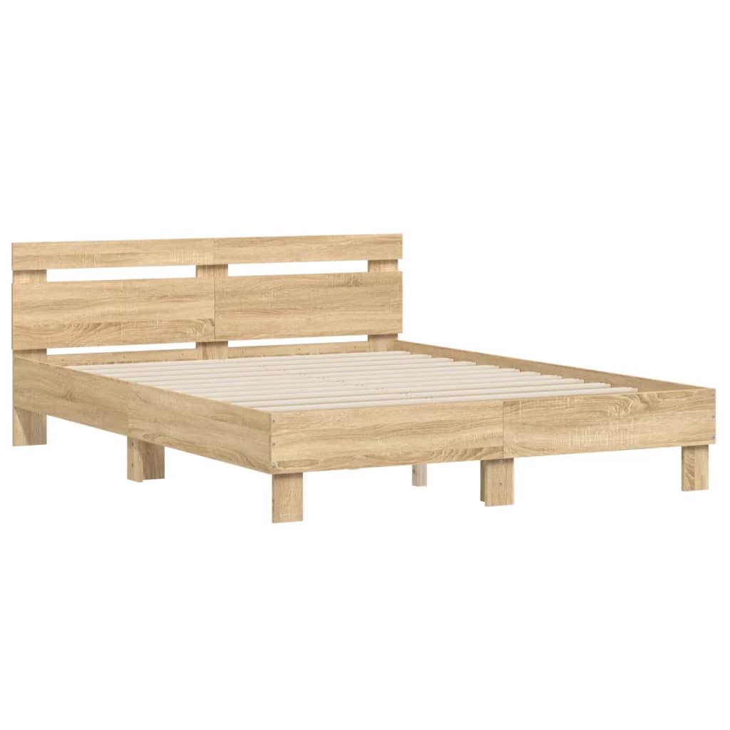 vidaXL Bed Frame | Sonoma Oak | Engineered wood, Plywood