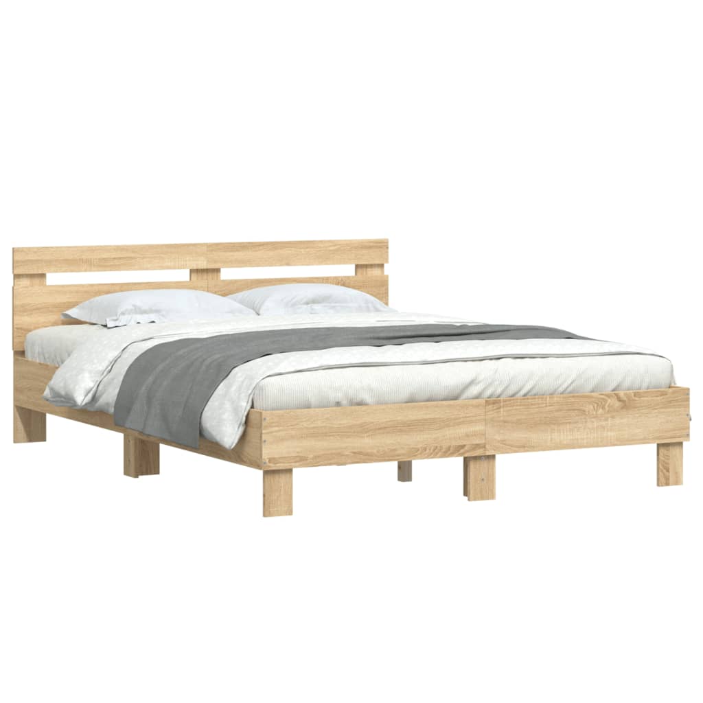 vidaXL Bed Frame | Sonoma Oak | Engineered wood, Plywood