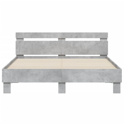 vidaXL Bed Frame | Concrete grey | Engineered wood | 140 x 200 cm | Durable