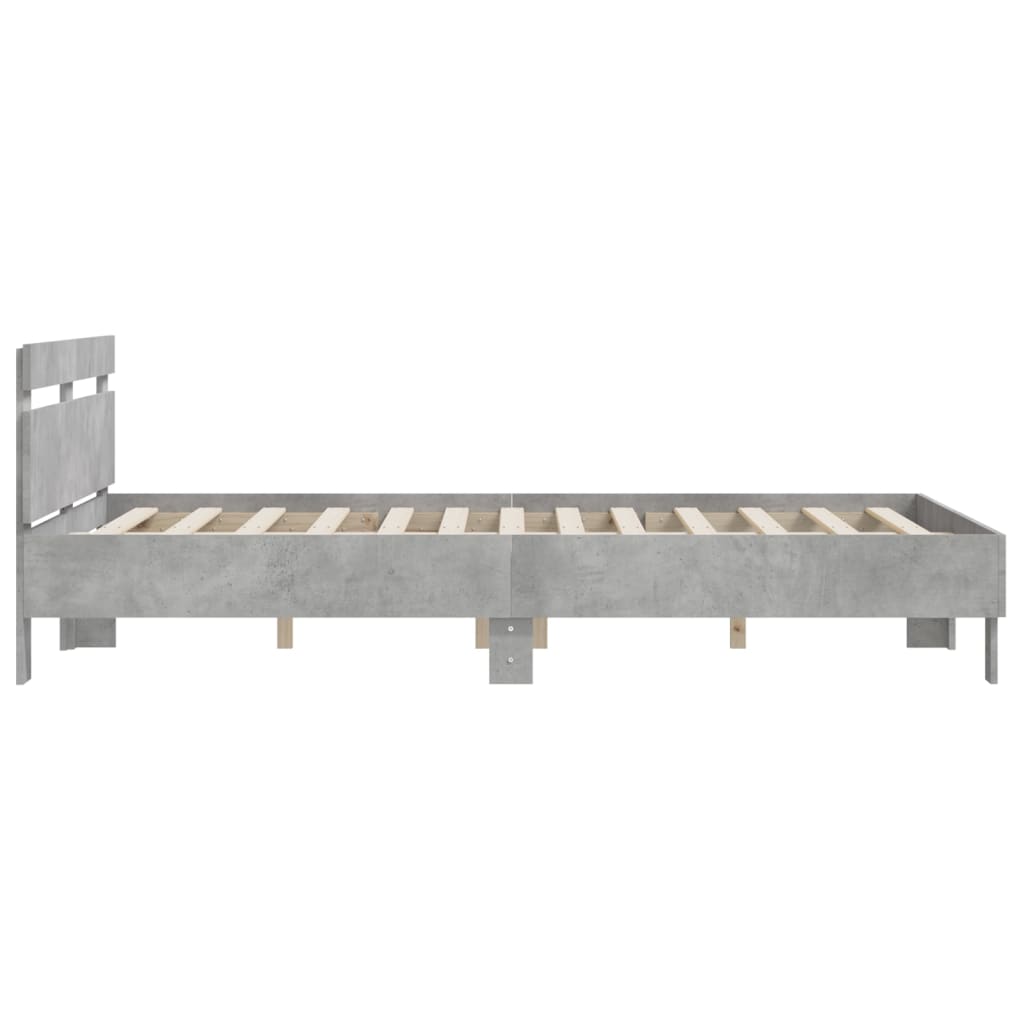 vidaXL Bed Frame | Concrete grey | Engineered wood | 140 x 200 cm | Durable