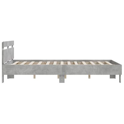 vidaXL Bed Frame | Concrete grey | Engineered wood | 140 x 200 cm | Durable