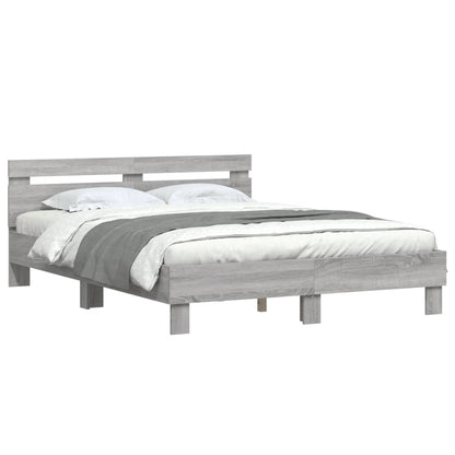 vidaXL Bed Frame | Grey Sonoma | Engineered wood | Double | Durable | Bed Frame