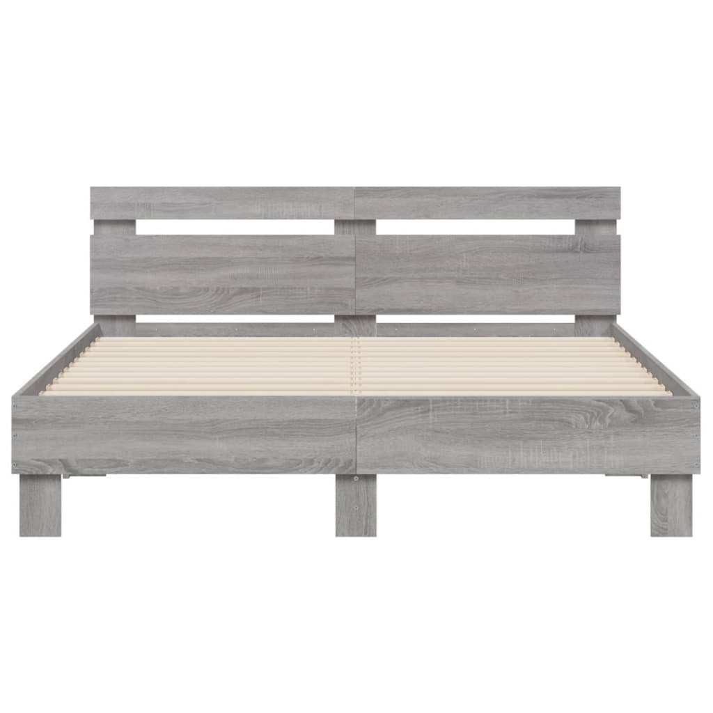 vidaXL Bed Frame | Grey Sonoma | Engineered wood | Double | Durable | Bed Frame