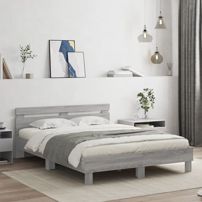 vidaXL Bed Frame | Grey Sonoma | Engineered wood | Double | Durable | Bed Frame