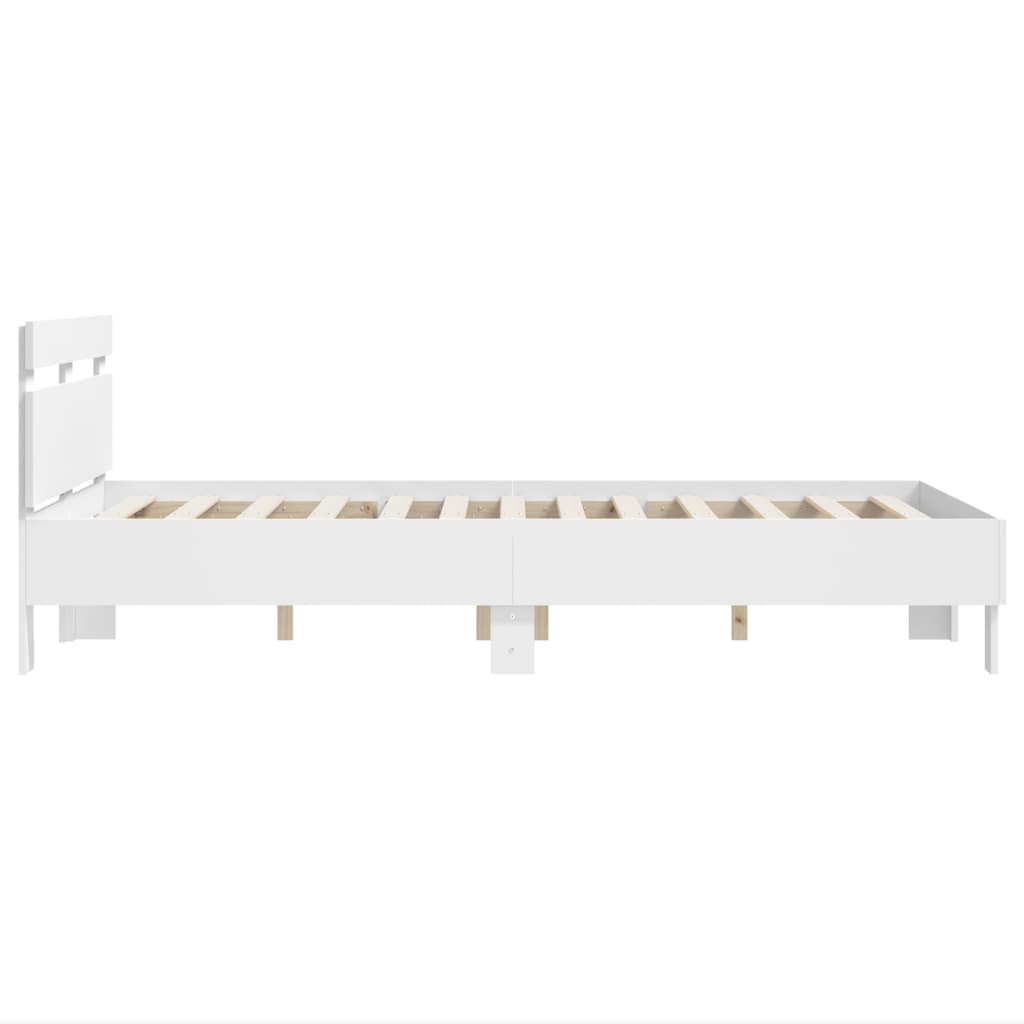 vidaXL Bed Frame | White | Engineered Wood | Double | Modern | Bed Frame