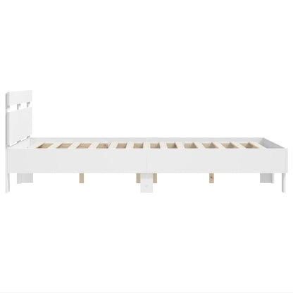 vidaXL Bed Frame | White | Engineered Wood | Double | Modern | Bed Frame