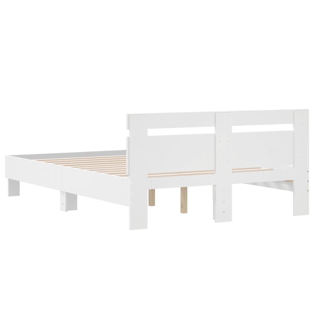 vidaXL Bed Frame | White | Engineered Wood | Double | Modern | Bed Frame