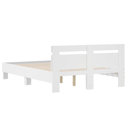 vidaXL Bed Frame | White | Engineered Wood | Double | Modern | Bed Frame