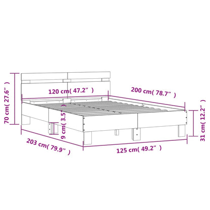 vidaXL Bed Frame | White | Engineered Wood | Double | Modern | Bed Frame