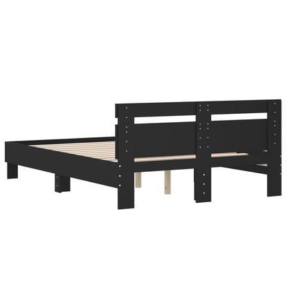 vidaXL Bed Frame | Black | Engineered wood | Double | Durable | Bed Frame