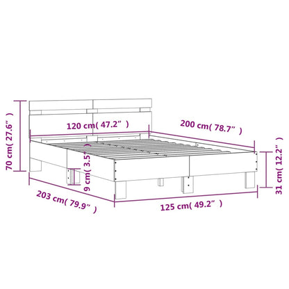 vidaXL Bed Frame | Sonoma Oak | Engineered wood | Double | Durable | Bed Frame