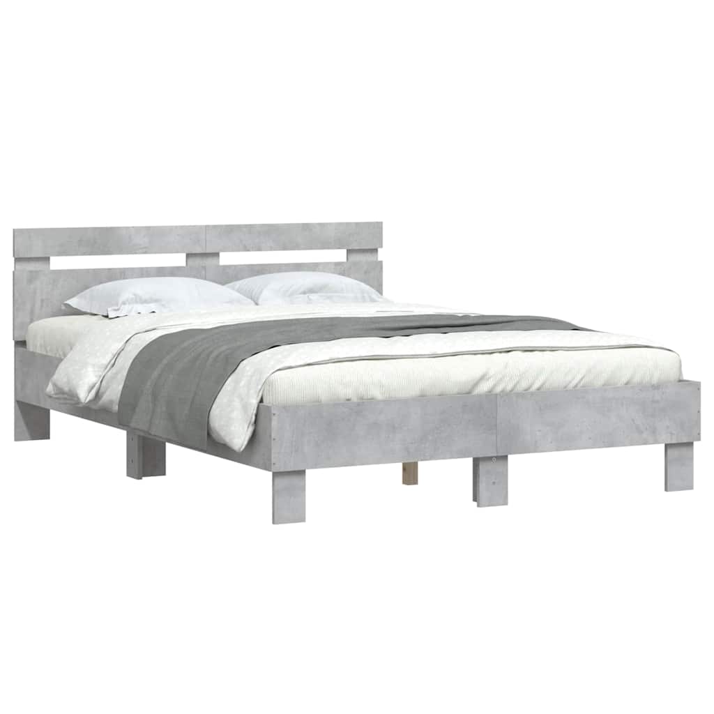 vidaXL Bed Frame | Concrete grey | Engineered wood, Plywood
