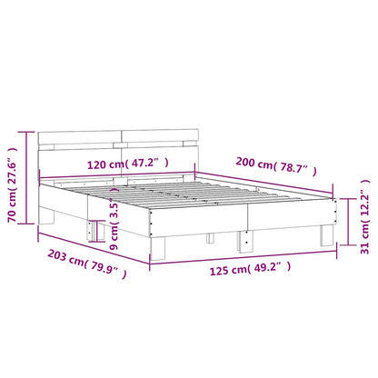 vidaXL Bed Frame | Concrete grey | Engineered wood, Plywood