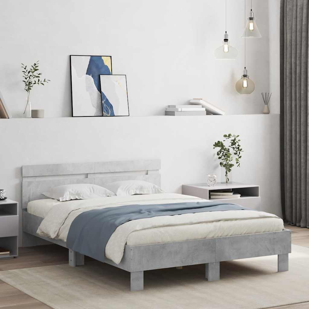 vidaXL Bed Frame | Concrete grey | Engineered wood, Plywood