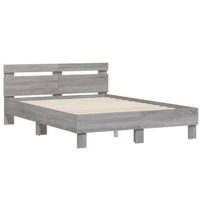 vidaXL Bed Frame | Grey Sonoma | Engineered Wood | Double | Modern | Bed Frame