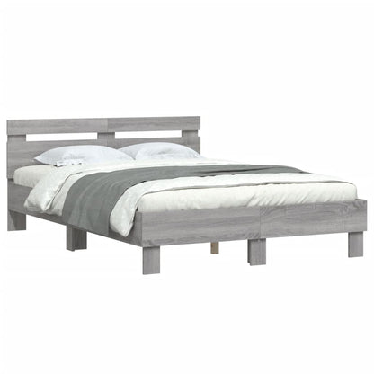 vidaXL Bed Frame | Grey Sonoma | Engineered Wood | Double | Modern | Bed Frame