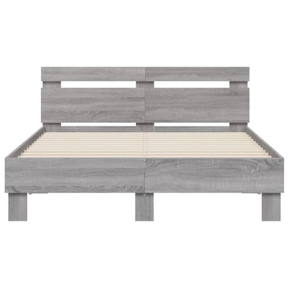 vidaXL Bed Frame | Grey Sonoma | Engineered Wood | Double | Modern | Bed Frame