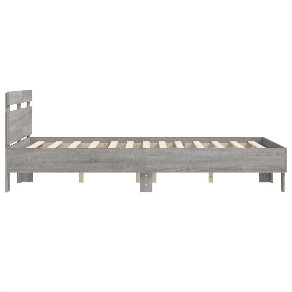 vidaXL Bed Frame | Grey Sonoma | Engineered Wood | Double | Modern | Bed Frame