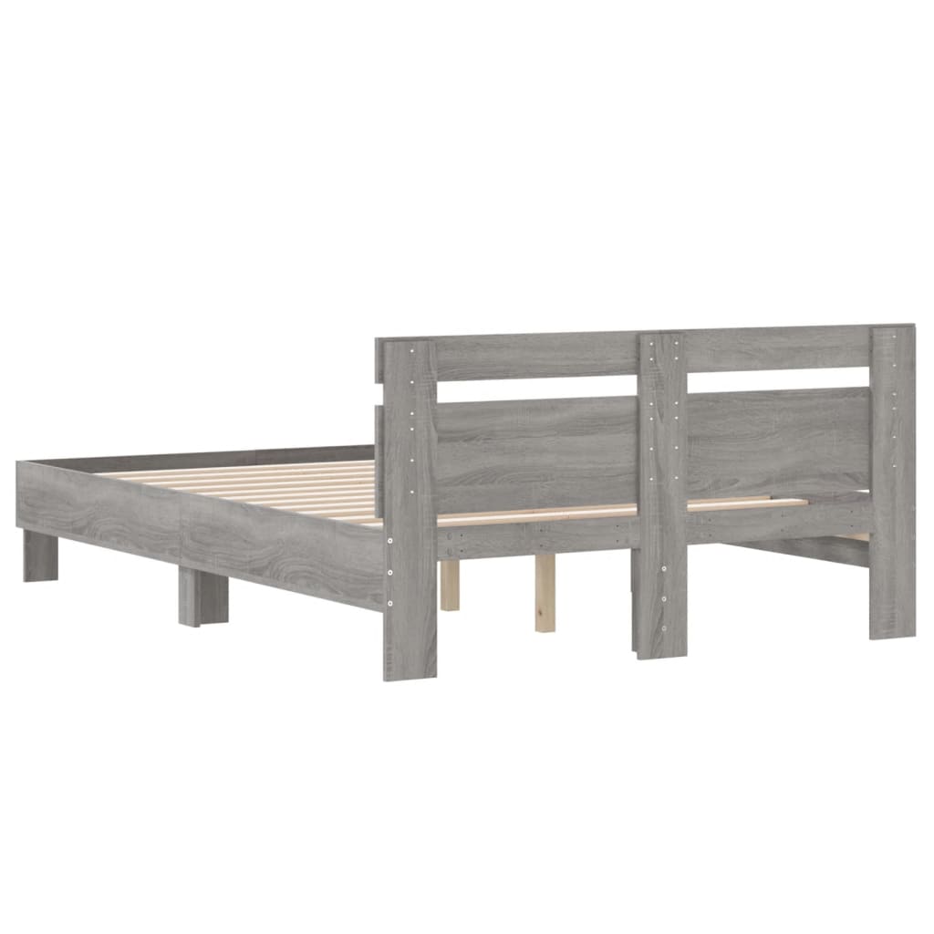 vidaXL Bed Frame | Grey Sonoma | Engineered Wood | Double | Modern | Bed Frame