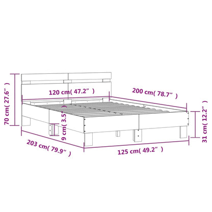 vidaXL Bed Frame | Grey Sonoma | Engineered Wood | Double | Modern | Bed Frame