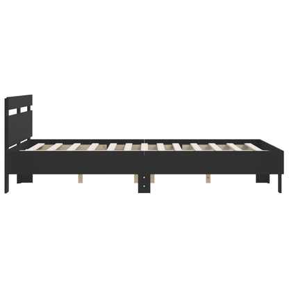 vidaXL Bed Frame | Black | Engineered wood | Double | Modern | Bed Frame