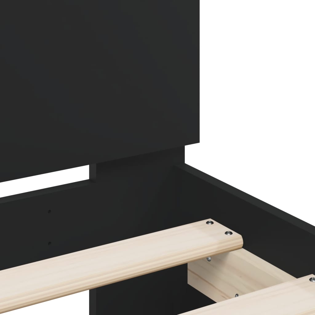 vidaXL Bed Frame | Black | Engineered wood | Double | Modern | Bed Frame