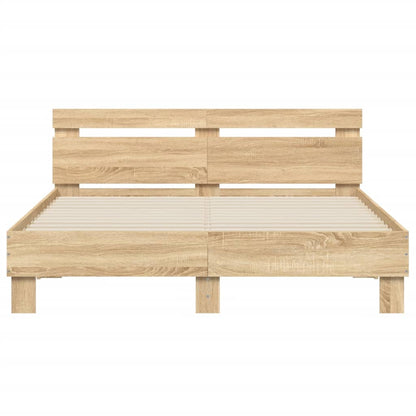 vidaXL Bed Frame without Mattress Sonoma Oak 140x190 cm