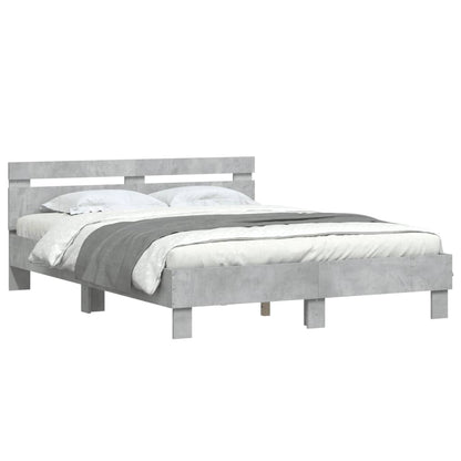 vidaXL Bed Frame | Concrete grey | Engineered wood | Double | Durable