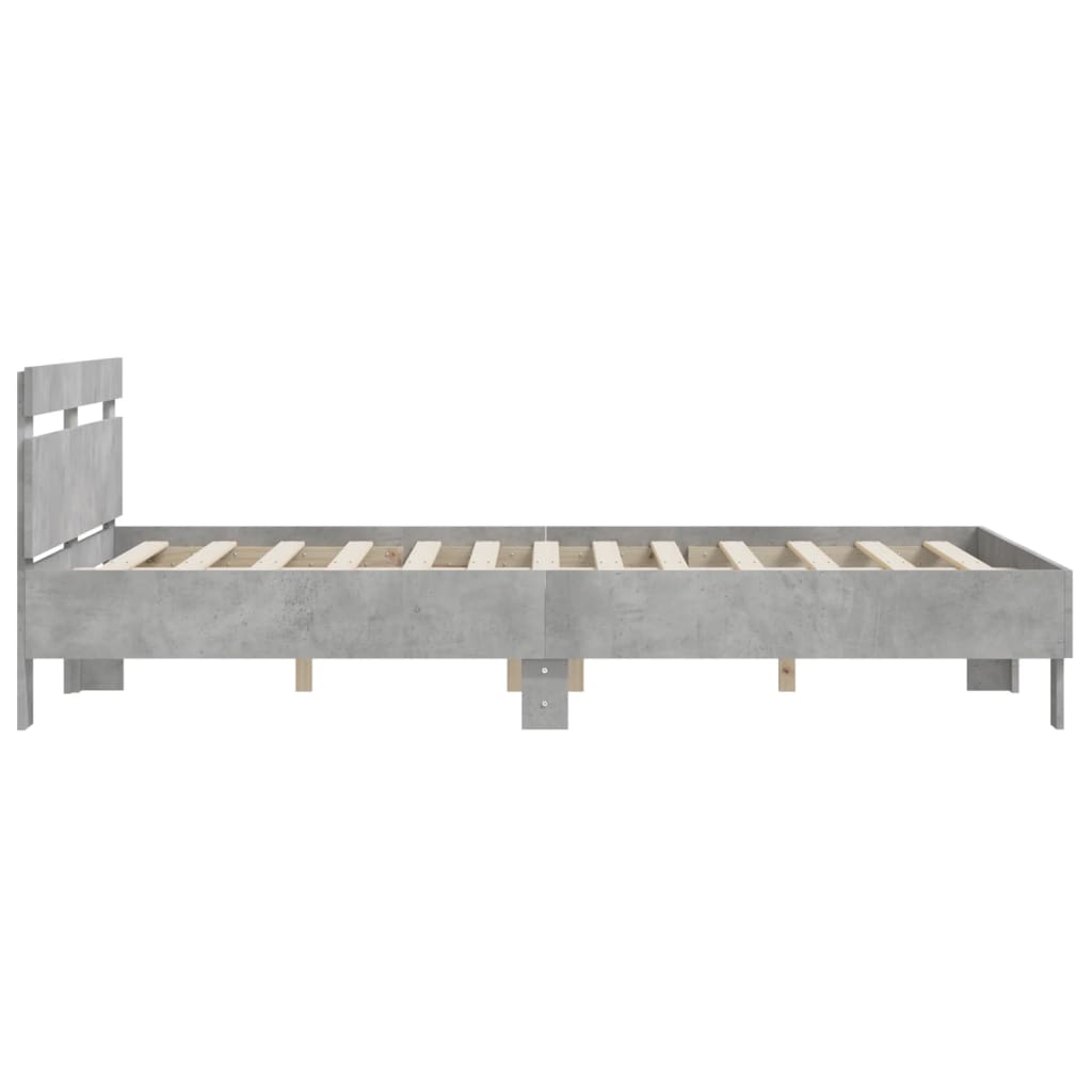 vidaXL Bed Frame | Concrete grey | Engineered wood | Double | Durable