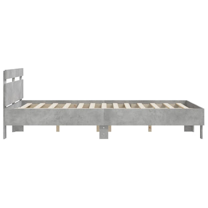 vidaXL Bed Frame | Concrete grey | Engineered wood | Double | Durable