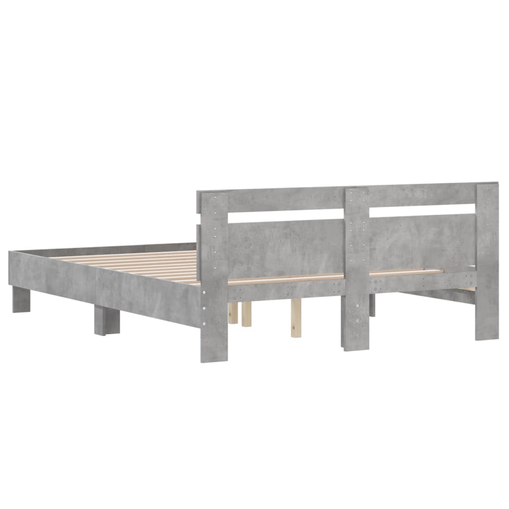 vidaXL Bed Frame | Concrete grey | Engineered wood | Double | Durable